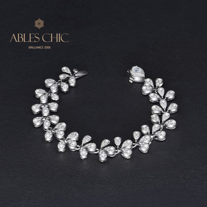 Bracelet de mariage glacé à fleurs B0553