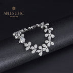 Bracelet de mariage glacé à fleurs B0553