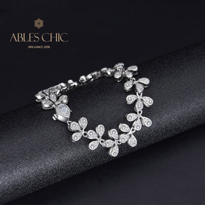 Bracelet de mariage glacé à fleurs B0553