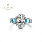 Bague de fiançailles solitaire à quartz R0306