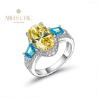 Bague de fiançailles solitaire à quartz R0306