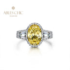 Bague de fiançailles solitaire à quartz R0306
