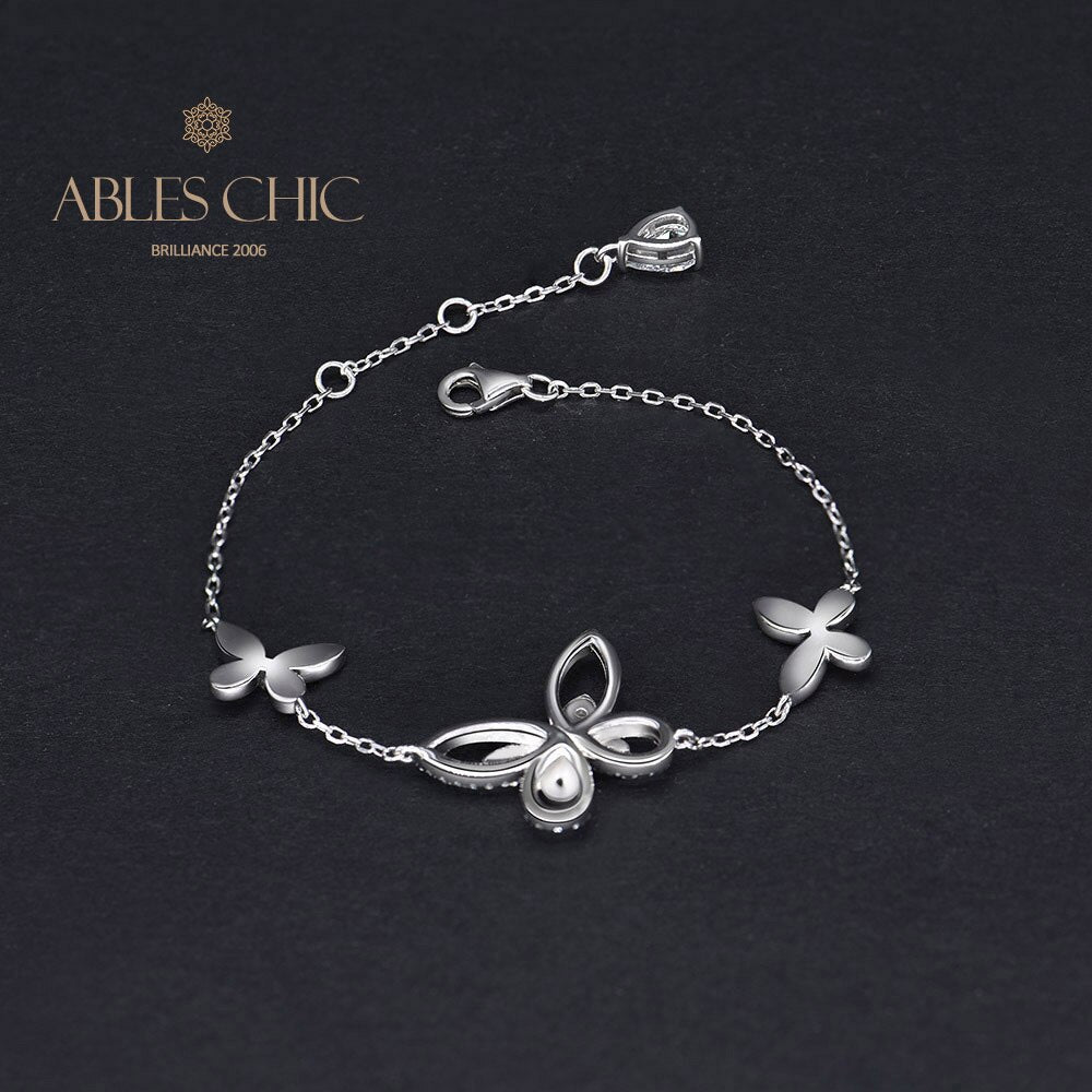 Bracelet glacé papillon pavé B0486