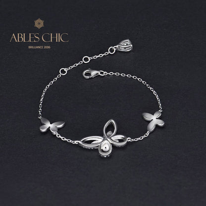 Bracelet glacé papillon pavé B0486
