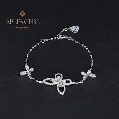Bracelet glacé papillon pavé B0486
