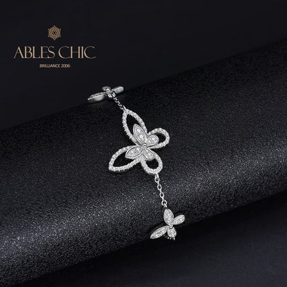 Bracelet glacé papillon pavé B0486