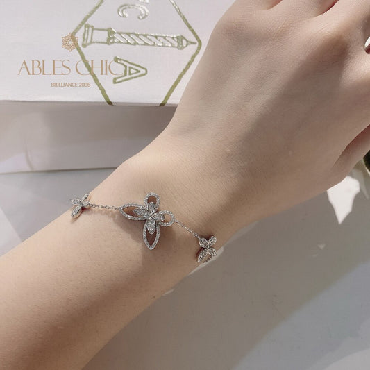 Bracelet glacé papillon pavé B0486