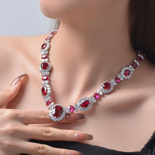 Colliers guirlande de rubis P0604