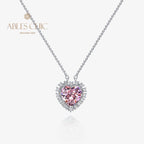 Pendentif coeur halo morganite B0440