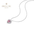 Pendentif coeur halo morganite B0440