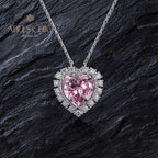 Pendentif coeur halo morganite B0440