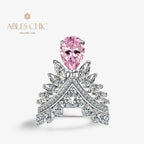 Bague couronne poire saphir R1532