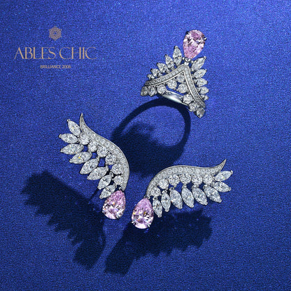 Bague couronne poire saphir R1532