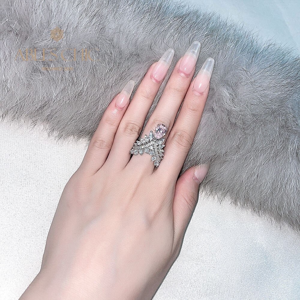Bague couronne poire saphir R1532