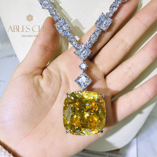 Collier de mariage gigantesque citrine B0481