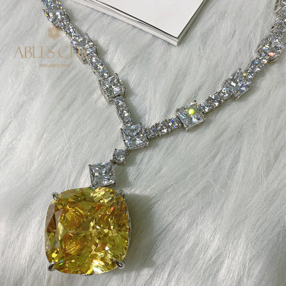 Collier de mariage gigantesque citrine B0481