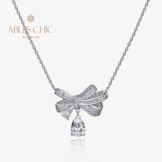 Collier papillon tourmaline pavé noeud papillon B0487