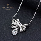 Collier papillon tourmaline pavé noeud papillon B0487