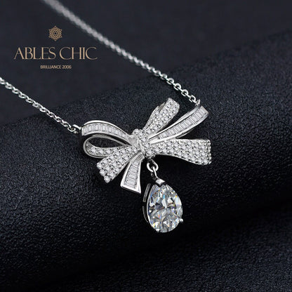Collier papillon tourmaline pavé noeud papillon B0487