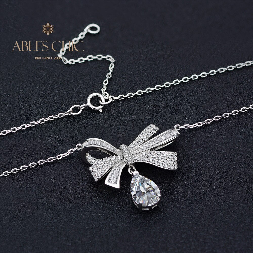 Collier papillon tourmaline pavé noeud papillon B0487
