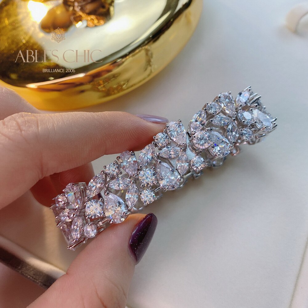 Bracelet de mariée floral glacé B0630