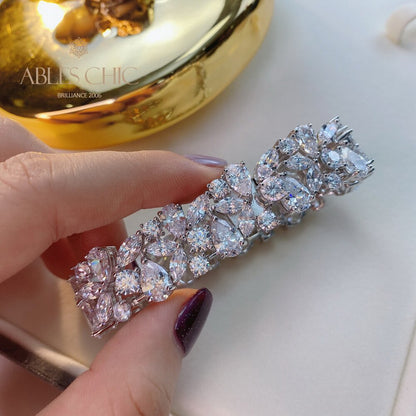 Bracelet de mariée floral glacé B0630