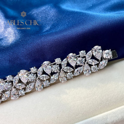 Bracelet de mariée floral glacé B0630
