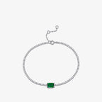 Bracelet Bling Solitaire Émeraude Lab B0826
