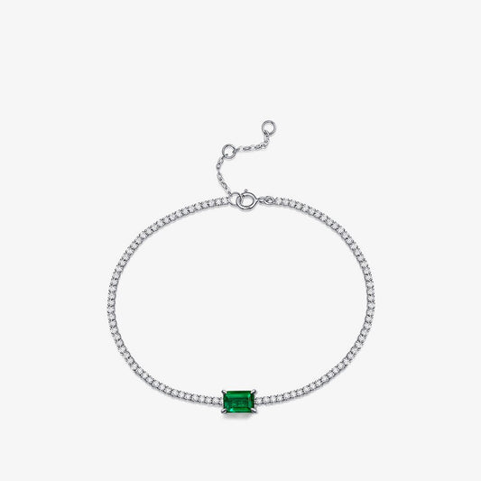 Bracelet Bling Solitaire Émeraude Lab B0826