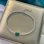 Bracelet Bling Solitaire Émeraude Lab B0826