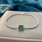 Bracelet Bling Solitaire Émeraude Lab B0826