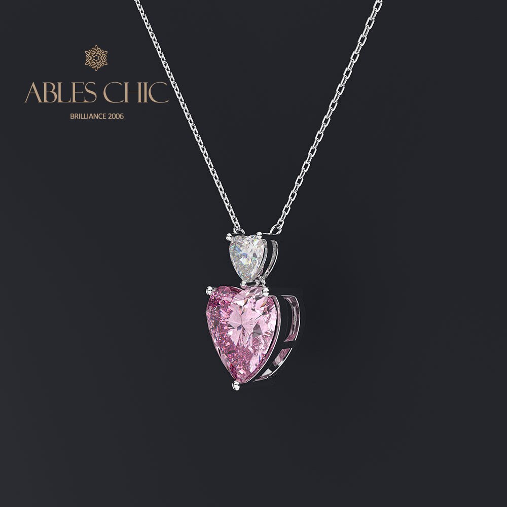 Pendentif Coeur Morganite B0345