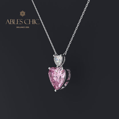 Pendentif Coeur Morganite B0345