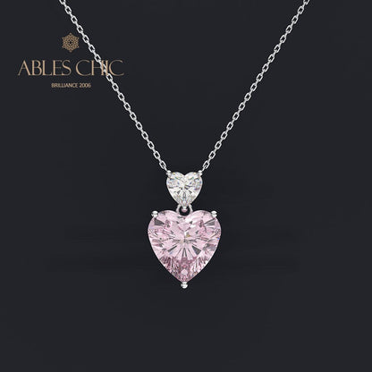 Pendentif Coeur Morganite B0345