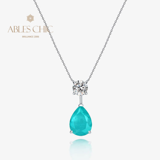 Pendentif en forme de larme Lab Paraiba B0411