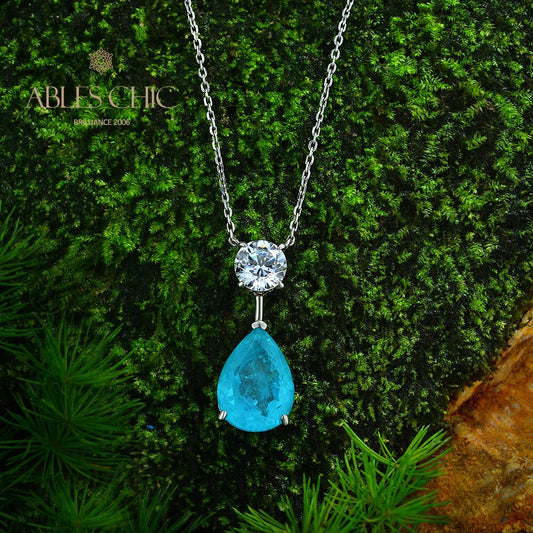 Pendentif en forme de larme Lab Paraiba B0411