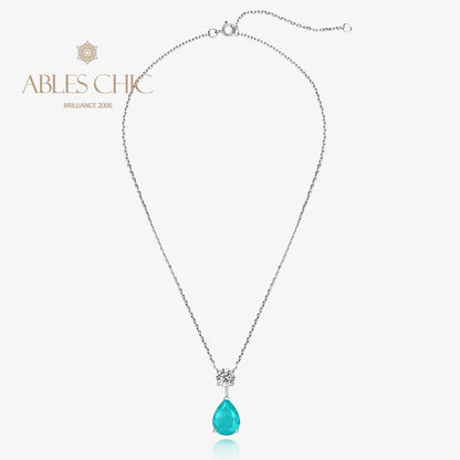 Pendentif en forme de larme Lab Paraiba B0411