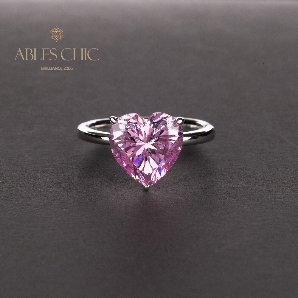 Bague de mariée solitaire coeur Kunzite R0308