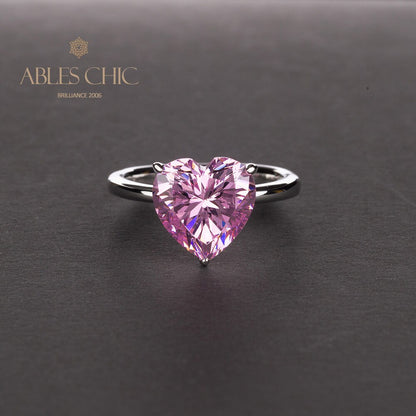 Bague de mariée solitaire coeur Kunzite R0308