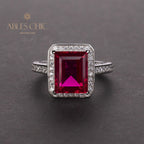 Bague de mariage émeraude de laboratoire R0303
