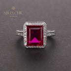 Bague de mariage émeraude de laboratoire R0303