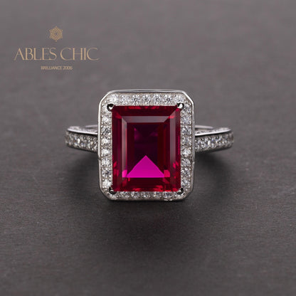 Bague de mariage émeraude de laboratoire R0303