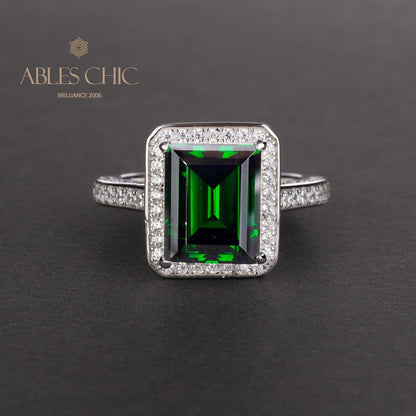 Bague de mariage émeraude de laboratoire R0303