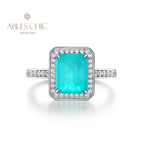 Bague de mariage émeraude de laboratoire R0303