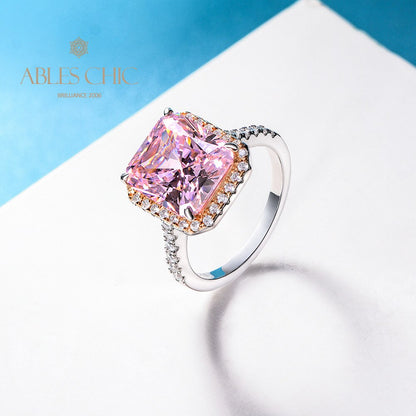Bague de mariage solitaire morganite rayonnante R1347