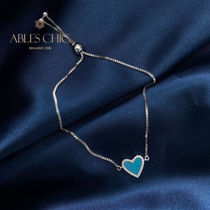 Bracelet Coeur Turquoise B0820
