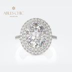 Bague Halo Pavée Zircons R0403