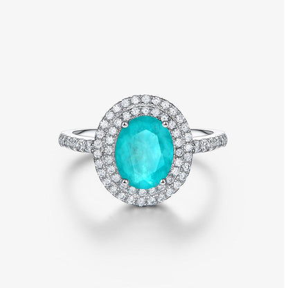 Bague Halo Pavée Zircons R0403