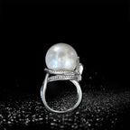 Bague solitaire nœud papillon en nacre R1168