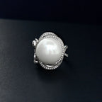 Bague solitaire nœud papillon en nacre R1168